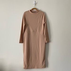 NWT ASOS Fitted Soft Rose Midi Dress